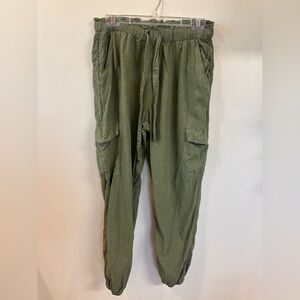Aerie Cargo Jogger Pants Womens MediumGreen Baggy Lounge Gorp Casual Lightweight